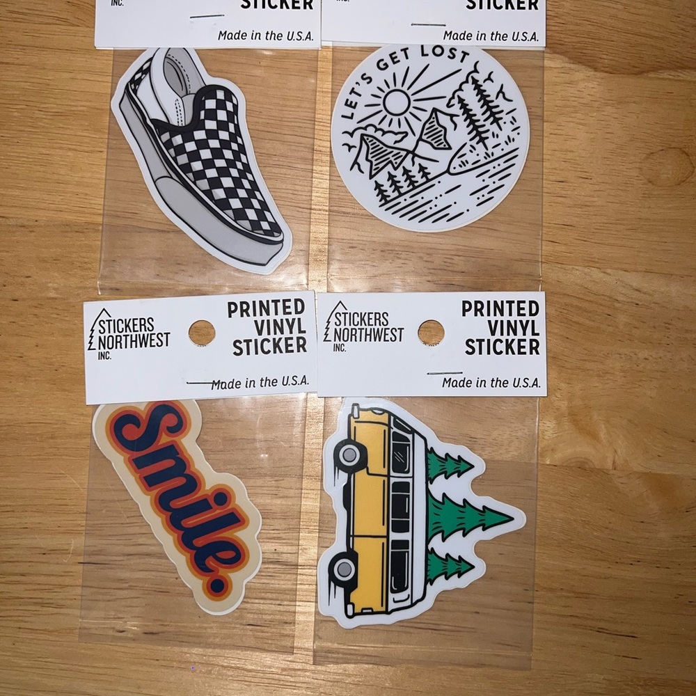 Set of 4 Vinyl Stickers